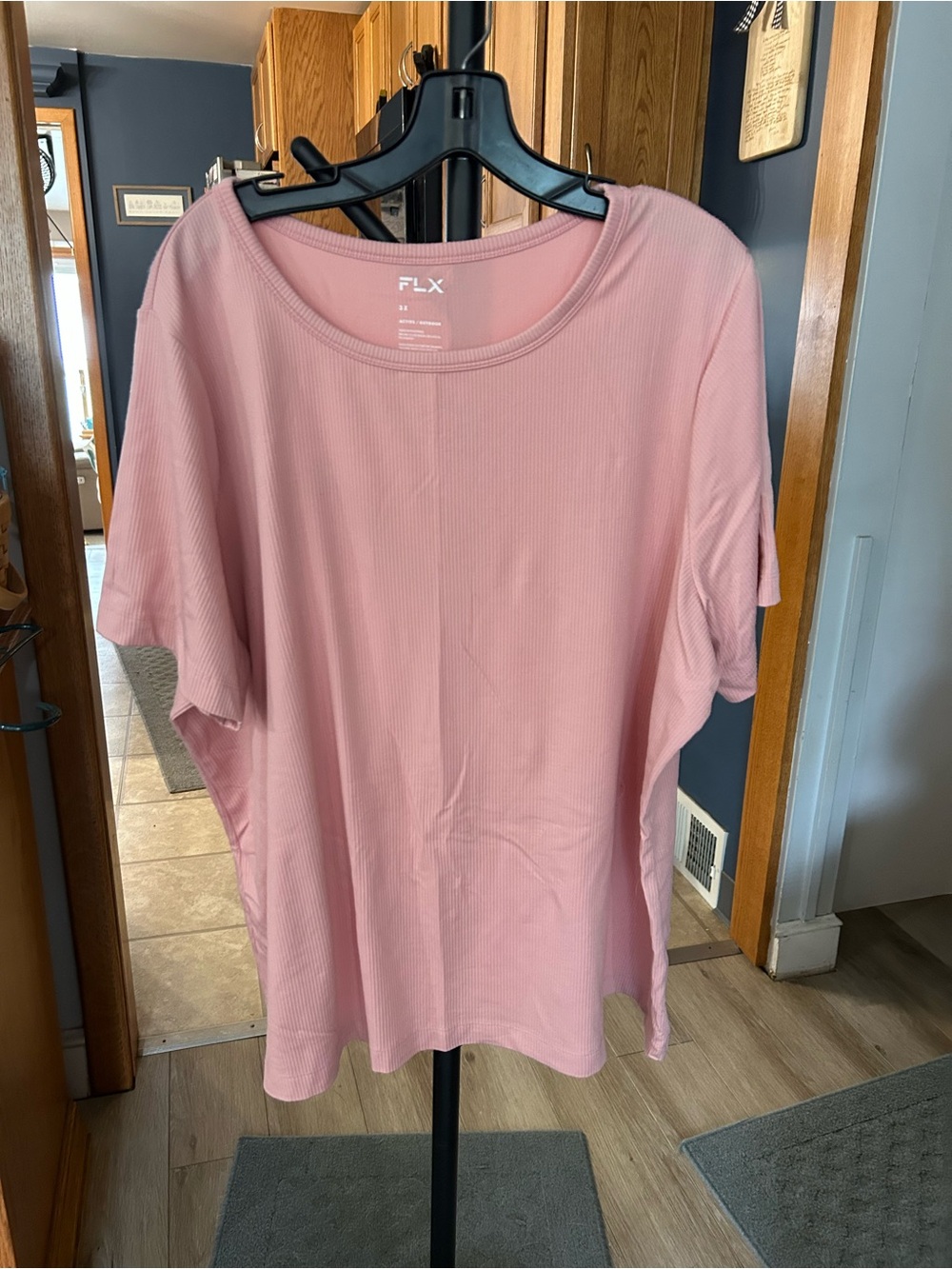 FLX Women's Dusty Pink Short Sleeve Ribbed Tee